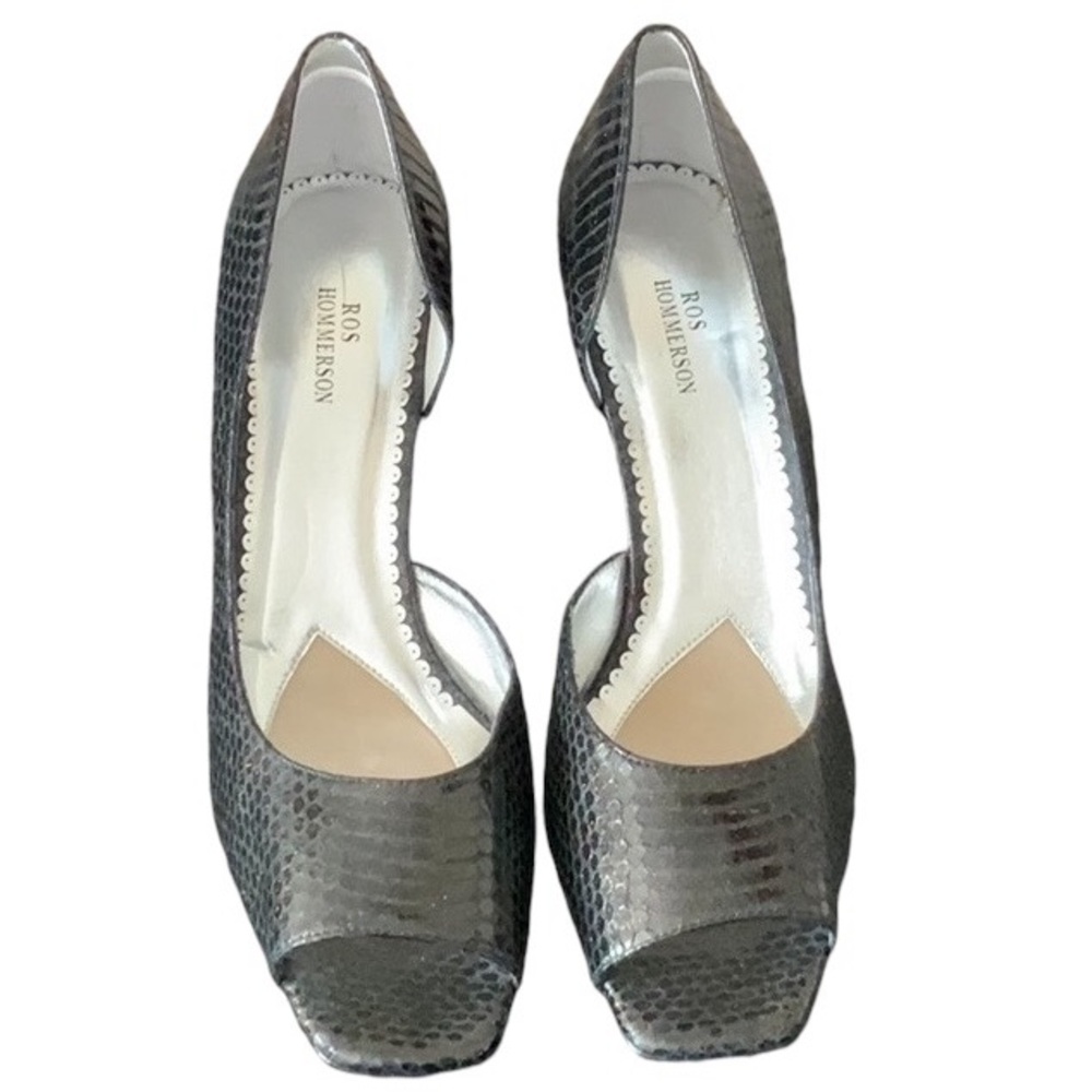 Ros Hommerson black embossed pumps, 10N